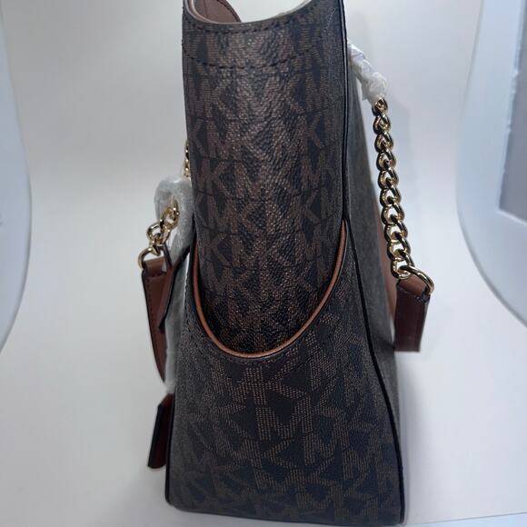 Michael Kors Jet Set Large Signature Logo Shoulder Bag, Large Tote, NWT - Picture 6 of 11